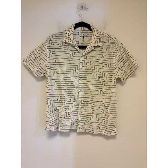 Zara Button Down Geometric Top NWT - Picture 1 of 4
